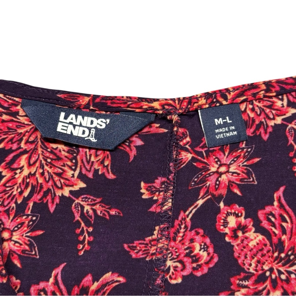 Lands' End Swim Cover-Up Size M/L Modal Floral Pink Purple Beach Lightweight - Picture 11 of 14